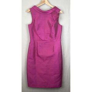 RICKIE FREEMAN TERI JON SPARKLY PINK EVENING SHIFT DRESS GOWN WOMEN SIZE 8